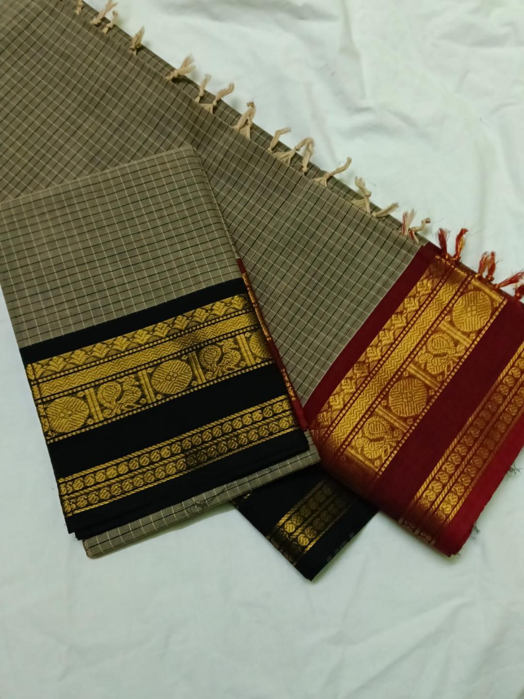 PURE KANCHI COTTON SET -  GREY