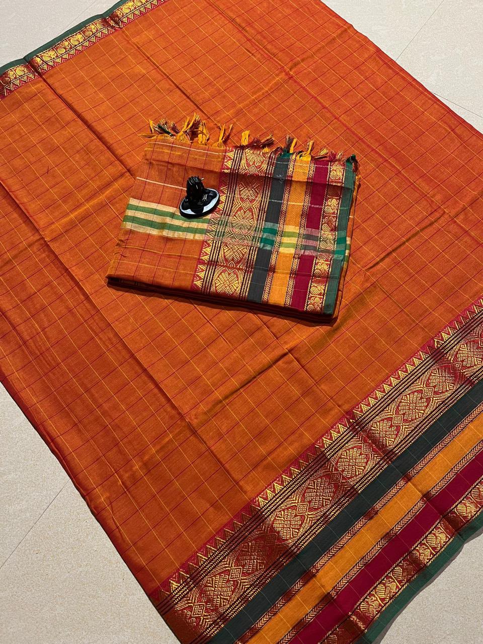 NARAYANAPET 2Pc (ANARKALI )SET-ORANGE